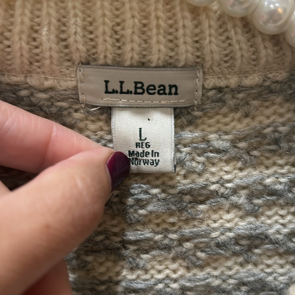 Vintage LL Bean Cardigan L - Picture 3 of 8